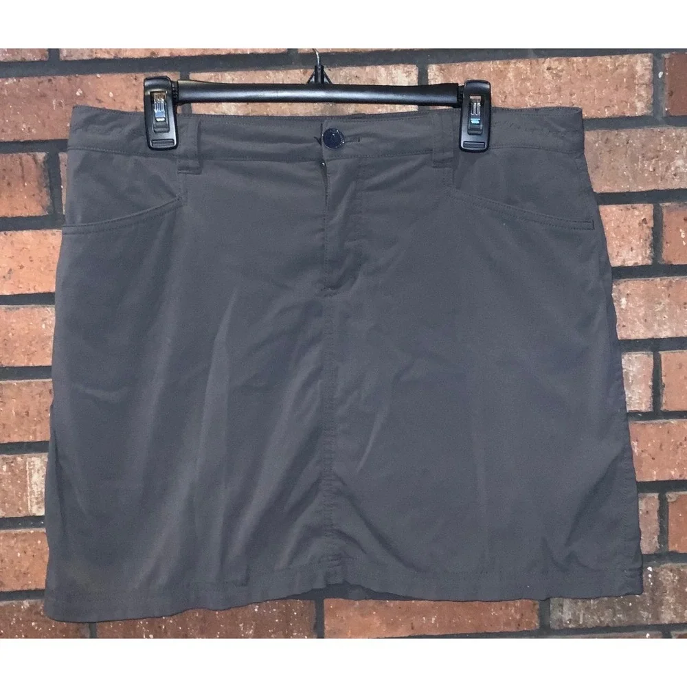 Eddie Bauer Womens Travex Skort Gray Hiking Travel Active Skirt Shorts Lining 12